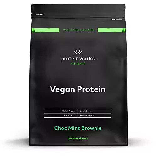 Protein Works - Proteine Vegane In Polvere - 100% A Base Vegetale E Naturale - Miscela Di Proteine Vegane - 66 Agitare - Brownie Menta & Cioccolato - 2kg