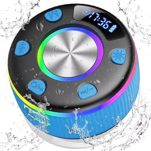 Cassa Doccia Bluetooth Impermeabile con Luce RGB - Speaker Portatile per Bagno
