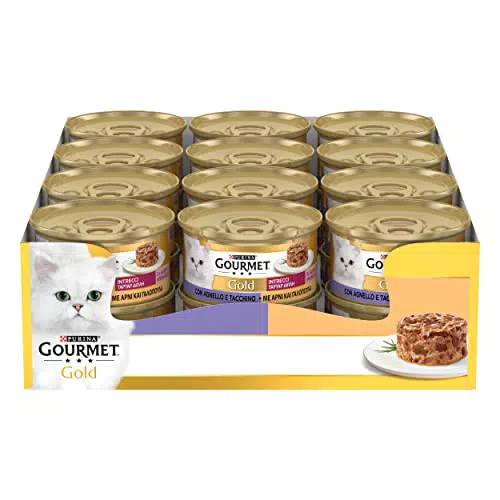 Purina Gourmet Gold Intrecci di Gusto Cibo umido per Gatti con Tacchino e Agnello
