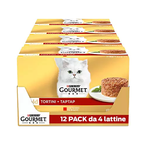 Purina Gourmet Gold Tortini Cibo Umido per Gatti con Manzo e Pollo