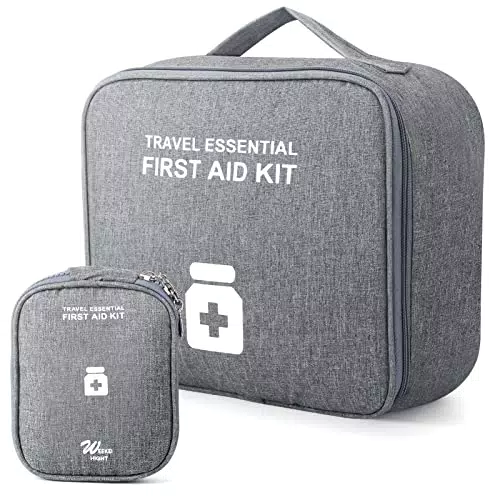 QKFON Set di 2 borse per medicinali, grigio