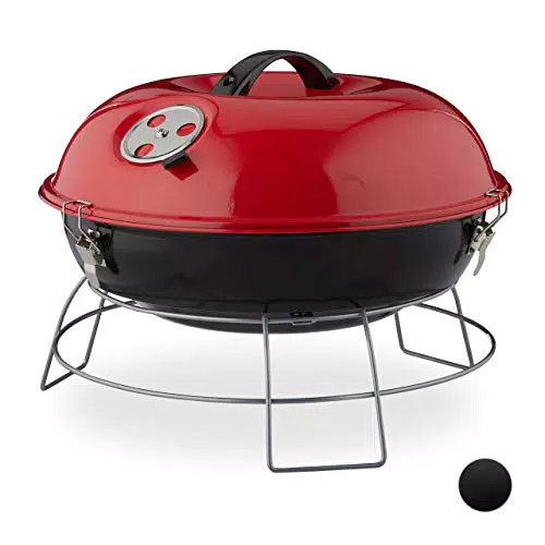 Relaxdays Barbecue a Sfera, Portatile, con Coperchio