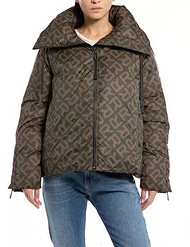REPLAY W7668b Giacca, 010 Marrone/Nero