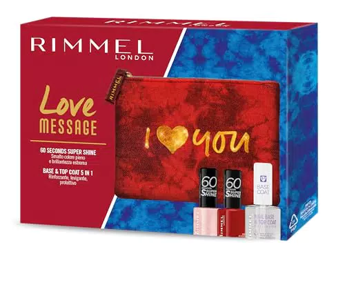 Rimmel London Kit Regalo Donna Love Message con Pochette Red e Smalto Unghie Ethereal.