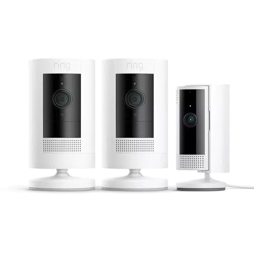 Ring - Kit Videocamere di Sicurezza Esterna ed Interna con Audio Bidirezionale