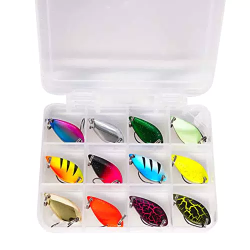 Set di cucchiaini da pesca per trota spinning - Esche artificiali con scatola