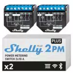 Shelly Plus 2PM Interruttore Relè Wi-Fi Bluetooth Misuratore Potenza Automazione tapparelle Alexa Google Home iOS Android