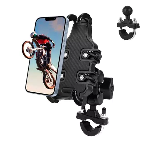 Supporto Telefono Moto StarryTiger con Smorzatore di Vibrazioni - Manubrio Regolabile 360° - Smartphone 4,7-7,1"