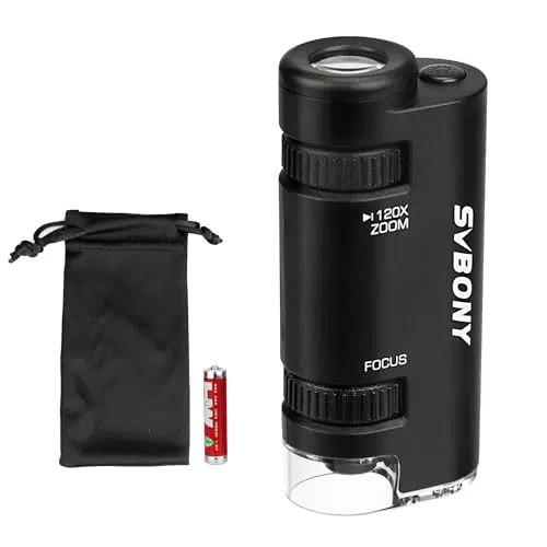 Microscopio Portatile Svbony SV603 con Luce LED e Zoom 60x-120x