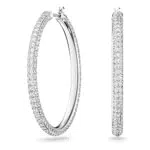Orecchini a cerchio Swarovski Stone, Placcati Rodio