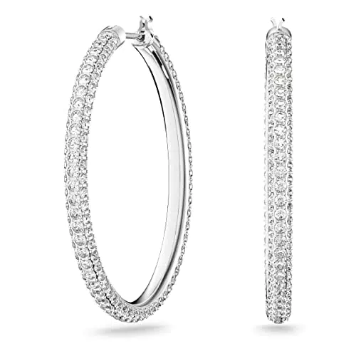 Orecchini a cerchio Swarovski Stone, Placcati Rodio
