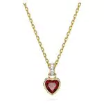 Collana Pendente Swarovski con Cristalli e Zirconia a Cuore, Placcata in Oro.