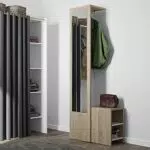Mobile d'Ingresso Symbiosis Vestibulo con Panca Rovere Naturale e Bianco