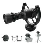 SYNCO Microfono per Fotocamera, M1S Shotgun Mic Condensatore Supercardioide Videomicro Compatibile per Fotocamera Canon Sony Nikon Smartphone Tablet Laptop
