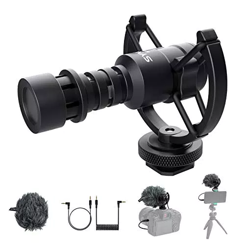 SYNCO Microfono per Fotocamera, M1S Shotgun Mic Condensatore Supercardioide Videomicro Compatibile per Fotocamera Canon Sony Nikon Smartphone Tablet Laptop