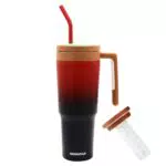 WATMHHJQ Tazza Termica con Cannuccia, manicoo e coperchio