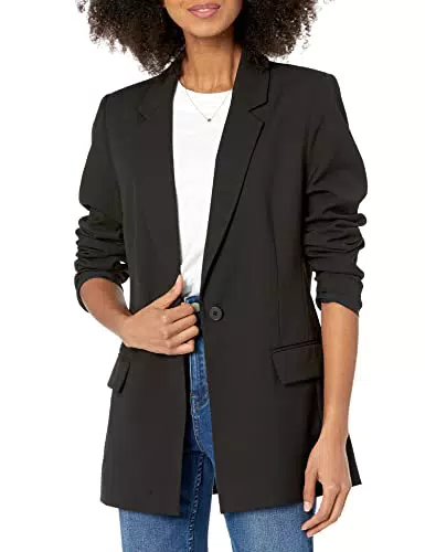 The Drop Blake Blazer Lungo da Donna, Nero, S