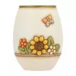 Thun - Vaso Fiori da Interno Linea Country con Farfalla e Fiori Multicolore
