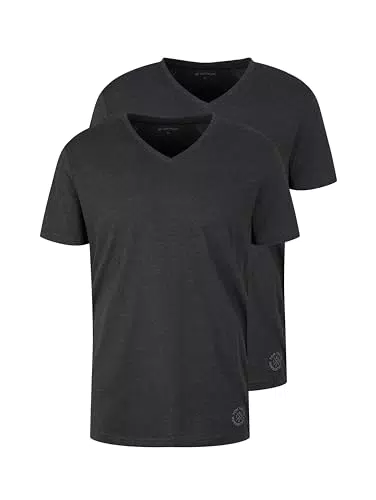 Maglietta Basic TOM TAILOR Uomo con Scollo a V - Grigio Scuro