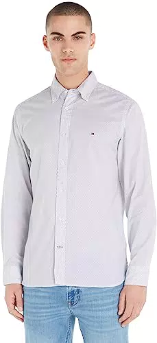 Tommy Hilfiger Camicia Uomo Core Flex Maniche Lunghe Geo Pattern