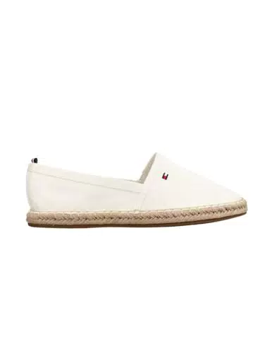 Tommy Hilfiger Espadrillas Basic Flat Donna in Tela Bianca