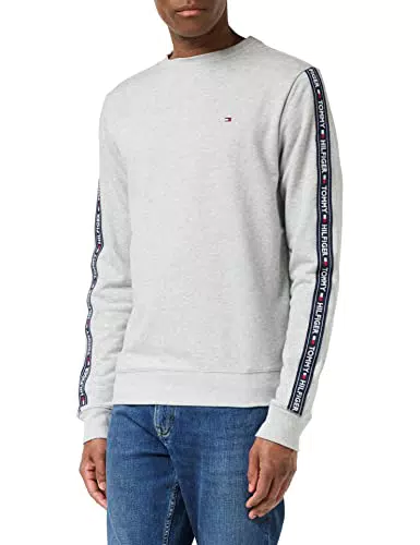 Tommy Hilfiger Felpa Uomo senza Cappuccio, Grigio, XL