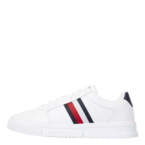 Tommy Hilfiger Supercup Lth Stripes Ess Sneaker Uomo Bianco