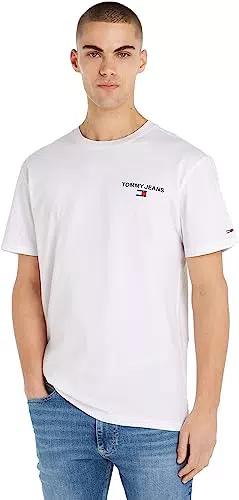 Tommy Jeans T-shirt Uomo Maniche Corte Classic Linear Back Print Scollo Rotondo