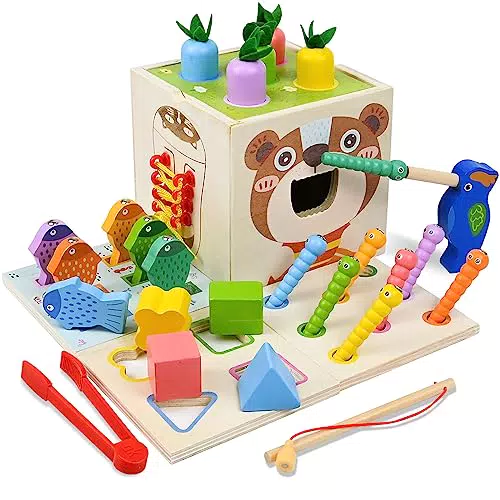 Giochi Montessori Ulikey: Set Educativo Legno per Bambini 1-3 Anni