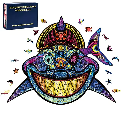 Puzzle in Legno Ulikey Squali Animali Forma Irregolare - Giochi Famiglia