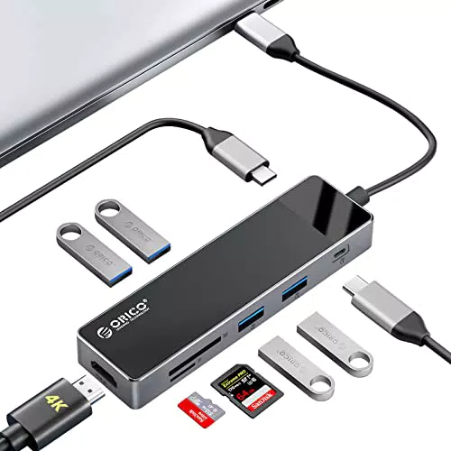 Docking Station USB C 9 in 1: Hub USB 3.0, PD 100W, HDMI 4K, USB-A 3.0x3, USB-C 3.0x1, USB-A 2.0x1, SD/TF - Compatibile con Dell, Surface, HP, Lenovo.