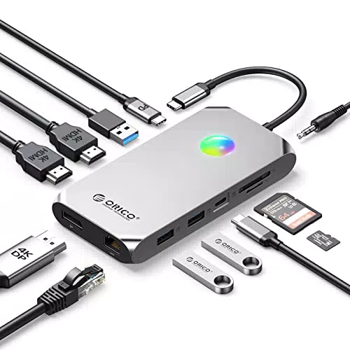 Docking Station USB ORICO 12 in 1 Adattatore USB C RGB con Dual 4K HDMI e DP @60HZ