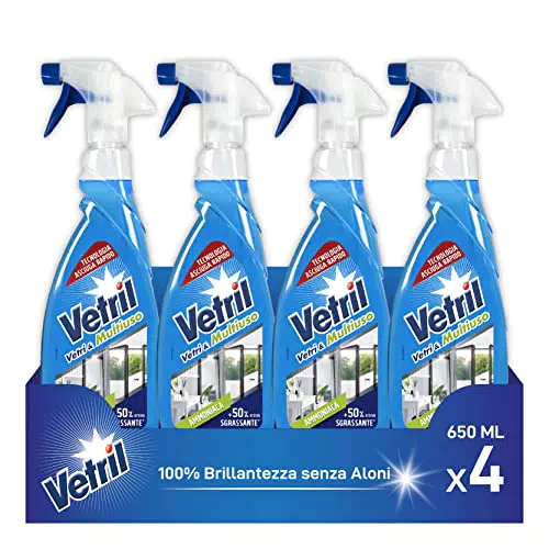 Vetril - Detergente Spray Vetri e Superfici con Ammoniaca