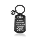 Portachiavi in Acciaio Inox Inciso al Laser per Papà e Nonno - Idee Regalo Natale e Compleanno