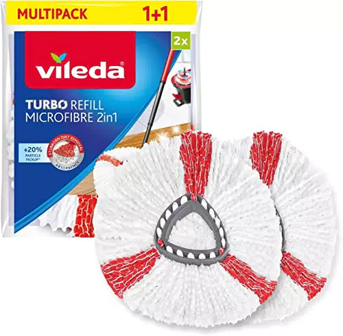 Vileda Turbo 2in1 Fiocco Ricambio per Sistemi Turbo - Maggiore Raccolta Sporco - Pavimenti