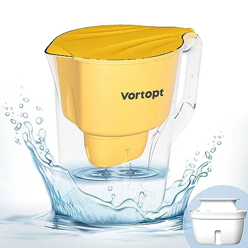 Caraffa Filtrante Vortopt per Acqua: Migliora il Gusto, Riduce Cloro e Piombo