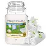 Yankee Candle Candela Profumata in Giara Grande, Clean Cotton
