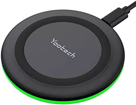 Yootech Caricatore Wireless per iPhone 11 Pro Max - Caricabatterie Qi 10W per Galaxy S21 - AirPods Pro e Altri Smartphone