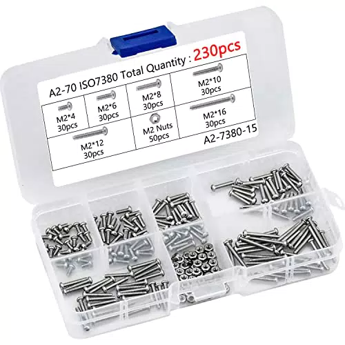 Kit Bulloni e Dadi in Acciaio Inox a Testa Esagonale - Assortimento Viti a Brugola