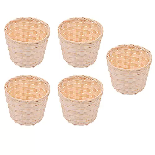 Mini Canestri Vuoti in Vimini Intrecciato per Artigianato e Picnic