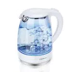 Bollitore Elettrico Aigostar Eve in Vetro Borosilicato con LED Blu - 2200W, 1.7L, Senza filo, Base Girevole 360°