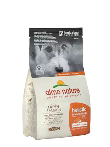 Almo Nature Holistic Maintenance Crocchette per Cani Adulti di Piccola Taglia con Salmone Fresco