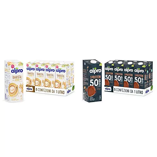 Alpro Barista Bevanda all'Avena & Proteine 50g Cioccolato - Vegana con Vitamine B2 e B12