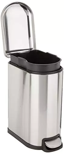 Amazon Basics - Pattumiera rettangolare con chiusura silenziosa, 10 L