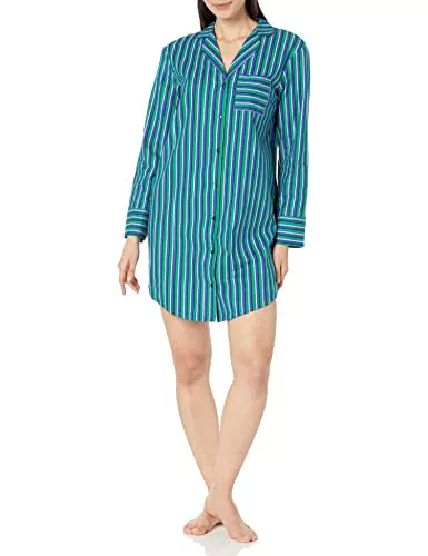 Amazon Essentials Camicia da Notte in Flanella con Risvolto Dentellato - Donna