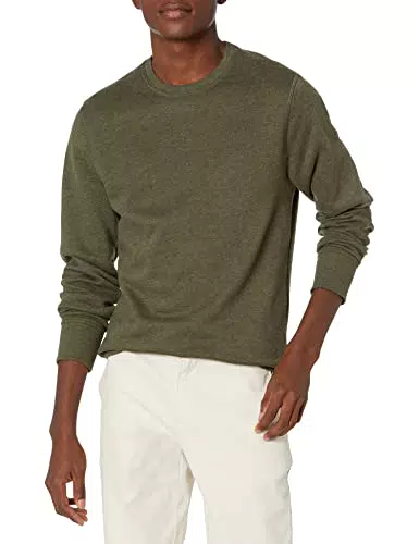 Amazon Essentials Felpa Girocollo in Pile Uomo, Verde Bosco