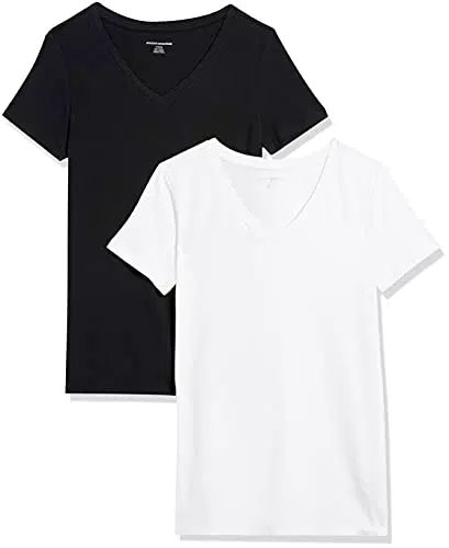 Amazon Essentials T-Shirt con Scollo a V e Maniche Corte Donna