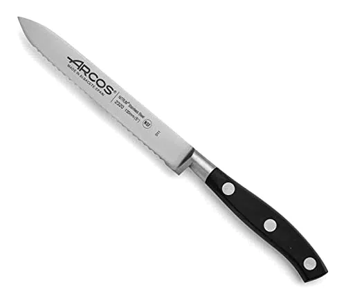 Arcos Coltello Pomodoro e Verdura Serie Riviera, Acciaio Inossidabile Forgiato NITRUM 130 mm.