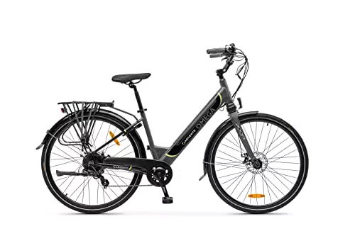 E-Bike Omega Argento - Motore 250W, Freni a Disco, Batteria 374Wh