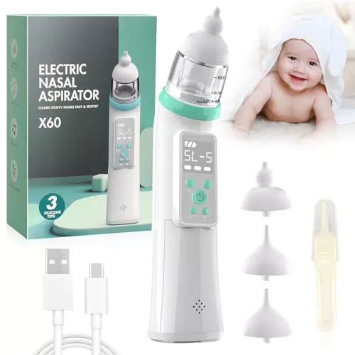 Aspiratore Nasale Bambino Musicale con Luce LED e Regolazione Aspirazione su 5 Livelli